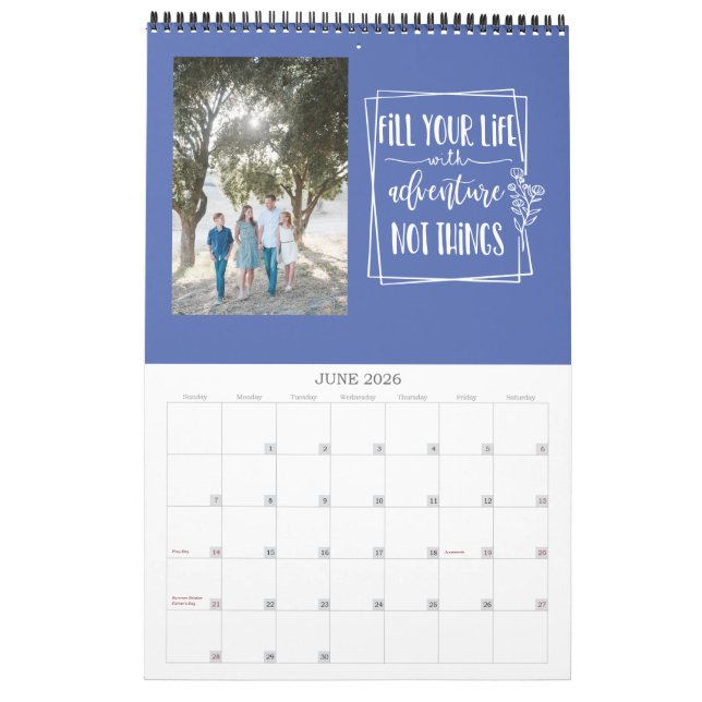 positive quotes family photo calendar grandparent  (Jun 2026)