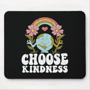 Positive Rainbow Peace Hippie Choose Kindness Eart Mouse Pad