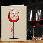 Positive Red Wine Glass 50 So what / 50th Birthday Card<br><div class="desc">Motivational and funny 50th birthday greeting card. The design has an abstract red wine glass with a number 50 in it and on the background is the number in white colour. Text 50 So what is positive and funny, and is perfect for a person with a sense of humour. You...</div>