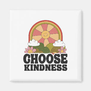 Positive Sun Peace Hippie Retro Choose Kindness Ea Magnet