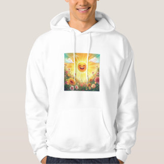 Positive Sunshine Art – Bright Happy Sun and Flowe Hoodie