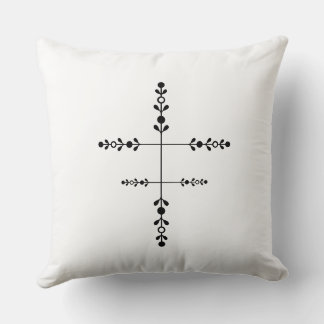 Positive Sunshine Art – Bright Happy Sun and Flowe Throw Pillow