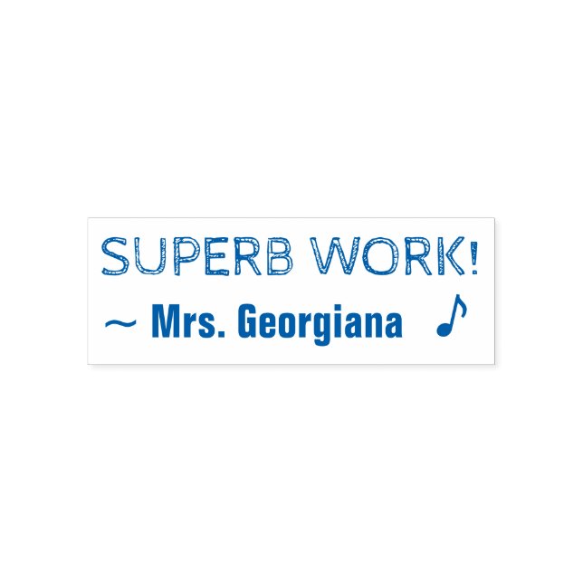 Positive "SUPERB WORK!" Teacher Rubber Stamp (Design)