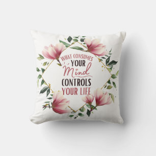 Positive Thinking Quote Inspirational Motivational Throw Pillow