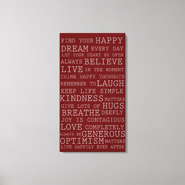 Positive Thoughts Canvas Print (Front)