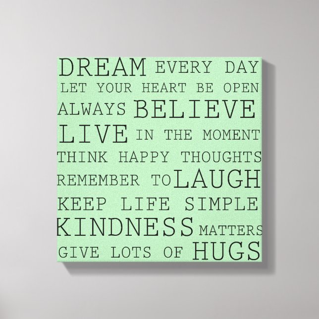 Positive Thoughts Canvas Print (Front)