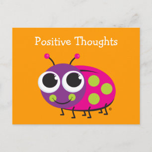 Positive Thoughts Cute Ladybug Card