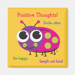 Positive Thoughts - Cute Ladybug Magnet
