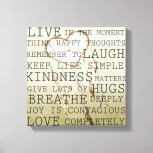 Positive Thoughts Dream Catcher Canvas Print