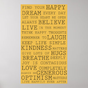 Positive Thoughts Inspirational Words Poster