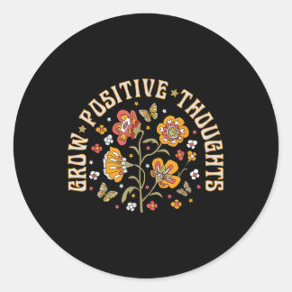 Positive Thoughts Mental Health Awareness Groovy R Classic Round Sticker