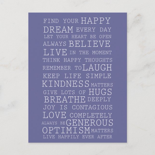 Positive Thoughts Postcard (Front)