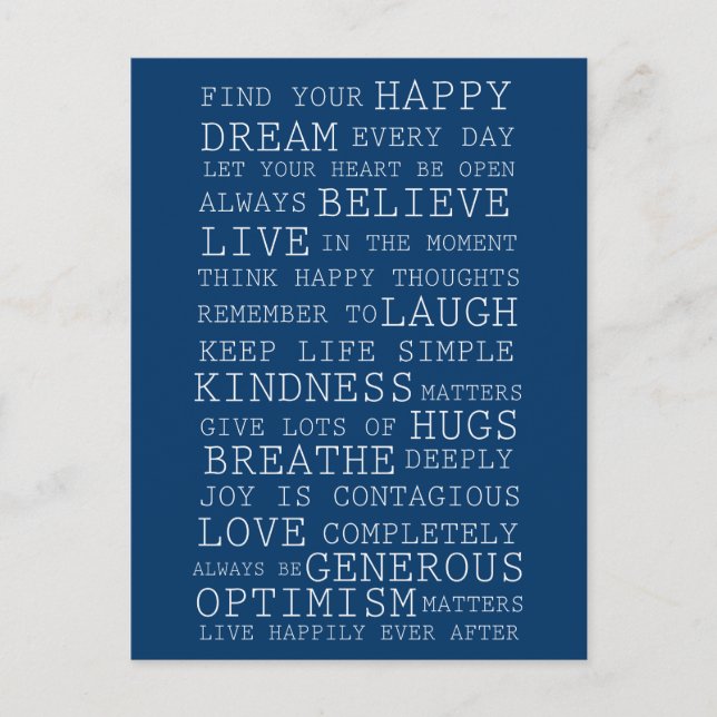 Positive Thoughts Postcard (Front)