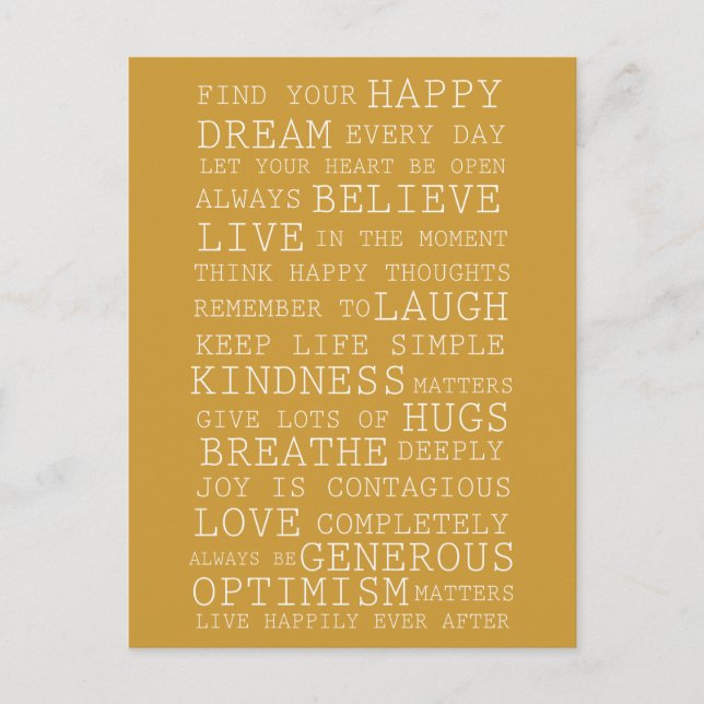 Positive Thoughts Postcard (Front)