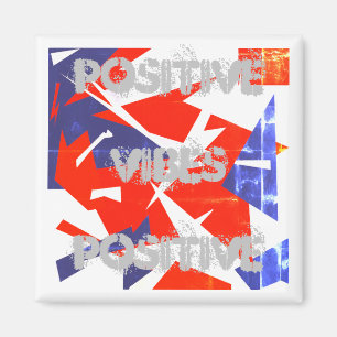 Positive Vibes Abstract Art Pastel Colours Magnet