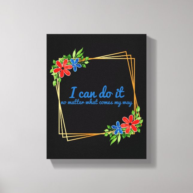 positive vibes affirmations for work canvas print (Front)