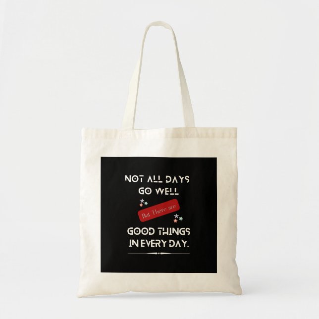 Positive Vibes and Motivational Quotes Design Tote Bag (Front)