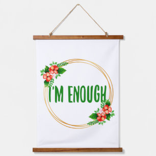 positive vibes for life acceptance and self care  hanging tapestry