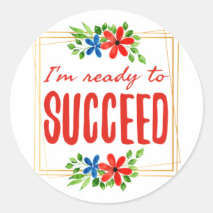 positive vibes for success and self love classic round sticker