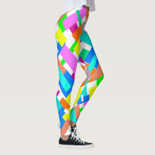 Positive Vibes Happy Colours Abstract Art Blocks Leggings