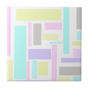 Positive Vibes Happy Pastel Colours Abstract Art Tile
