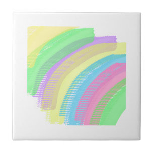 Positive Vibes Happy Pastel Colours Abstract Art Tile