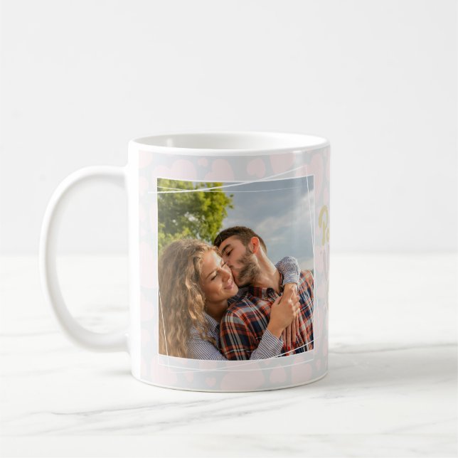 Positive vibes only add photo personalized coffee mug (Left)
