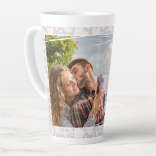 Positive vibes only add photo personalized latte mug