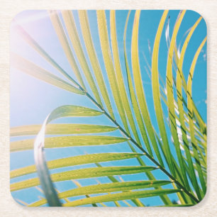 Positive Vibes Palm Tree Leaf Coaster