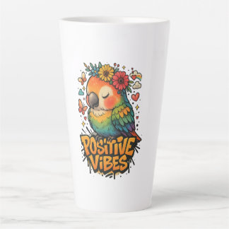 “Positive Vibes” Parrot Latte Mug