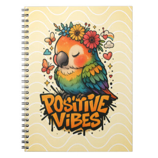 “Positive Vibes” Parrot Notebook