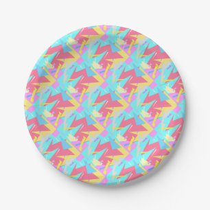 Positive Vibes Pastel Colours Abstract Paper Plate