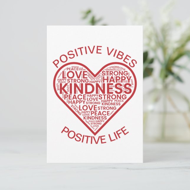 Positive Vibes Positive Life Flat Card (Standing Front)