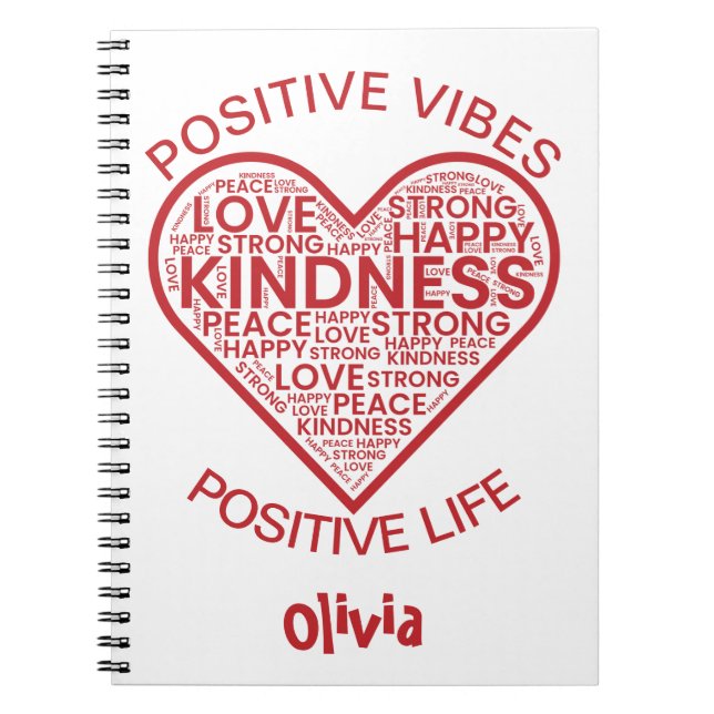 Positive Vibes Positive Life Personalized Notebook (Front)