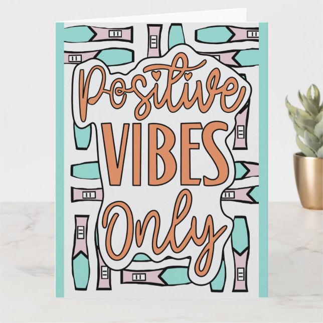 Positive Vibes Pregnancy IVF New Mom Card (Small Plant)