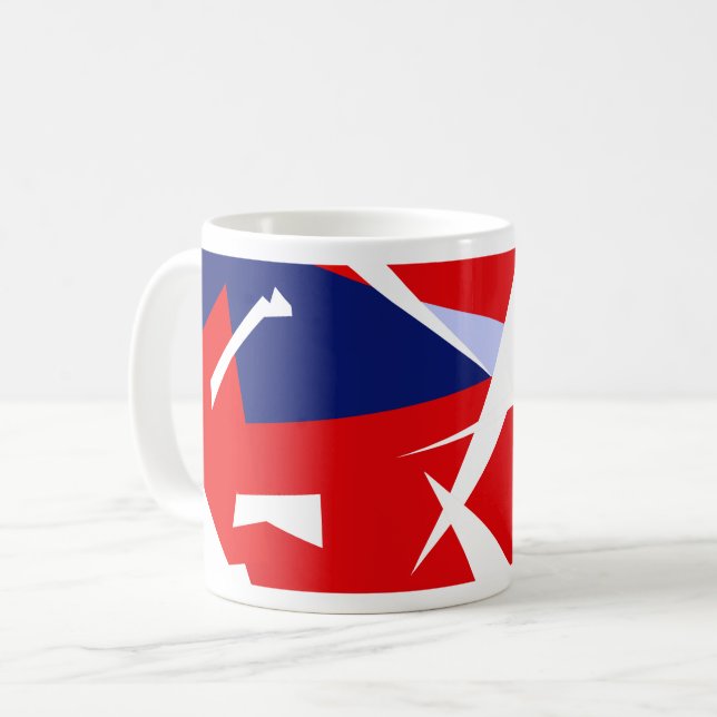 Positive Vibes Red Blue White Coffee Mug (Front Left)