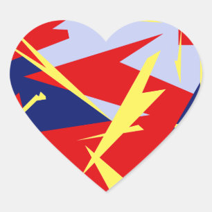 Positive Vibes Red Blue White Heart Sticker