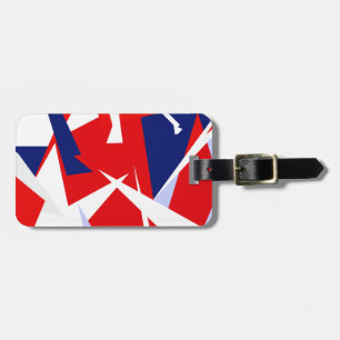 Positive Vibes Red Blue White Luggage Tag