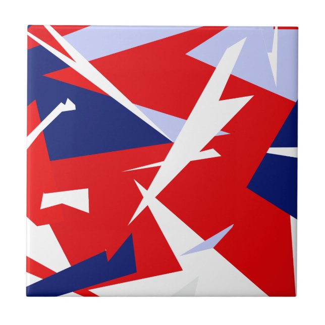 Positive Vibes Red Blue White Tile (Front)