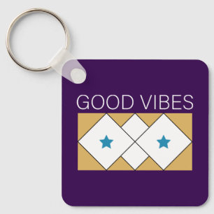 Positive Vibes refreshing design-Black Keychain