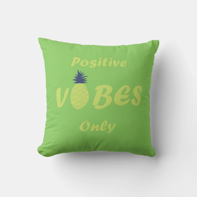 Positive vibes summer holiday throw pillow (Front)