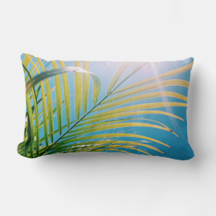Positive Vibes Sunny Palm Tree Throw Pillow