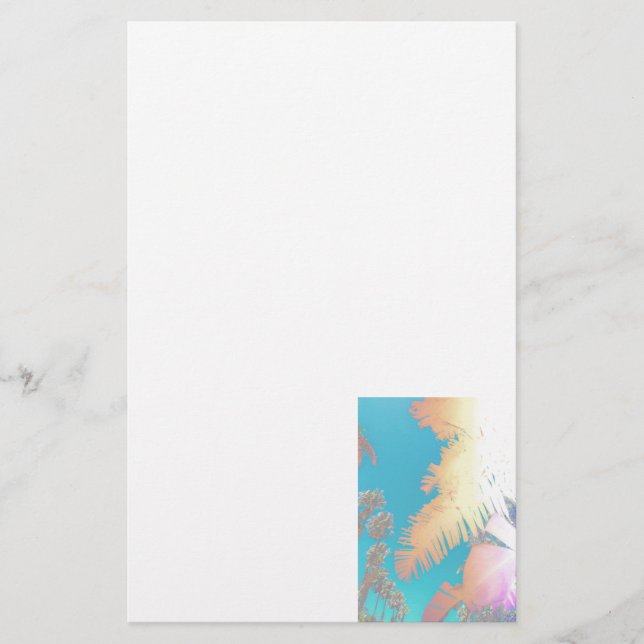 Positive Vibes Tropical Palm Trees Stationery (Front)
