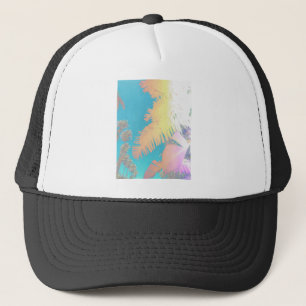 Positive Vibes Tropical Palm Trees Trucker Hat