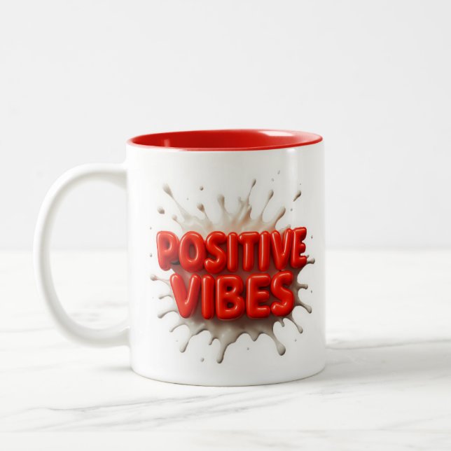 Positive Vibes Two-Tone Coffee Mug (Left)