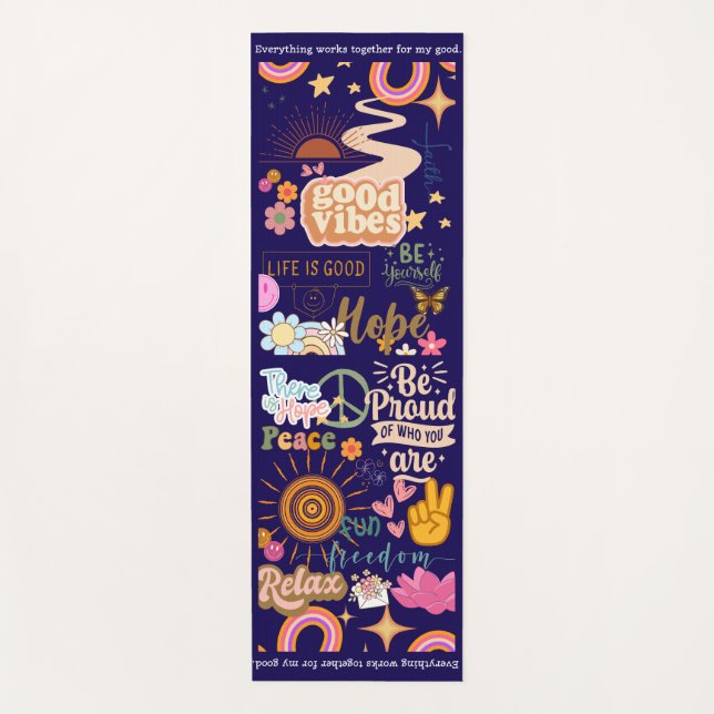 Positive Vibes Yoga Mat (Front)