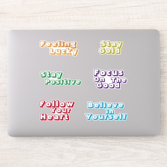 Positive Vibrant Cute Retro Typography Custom Cut (Computer)