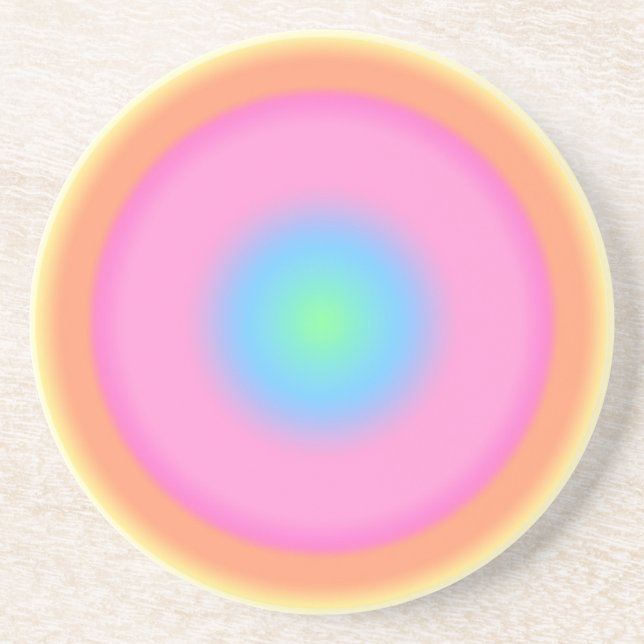 Positive Vibrations - Colourful Radial Gradient  Coaster (Front)
