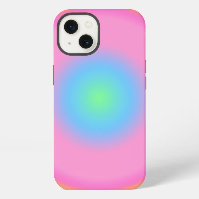 Positive Vibrations - Colourful Radial Gradient  iPhone Case (Back)