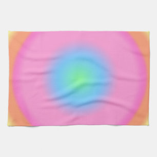 Positive Vibrations - Colourful Radial Gradient   Kitchen Towel